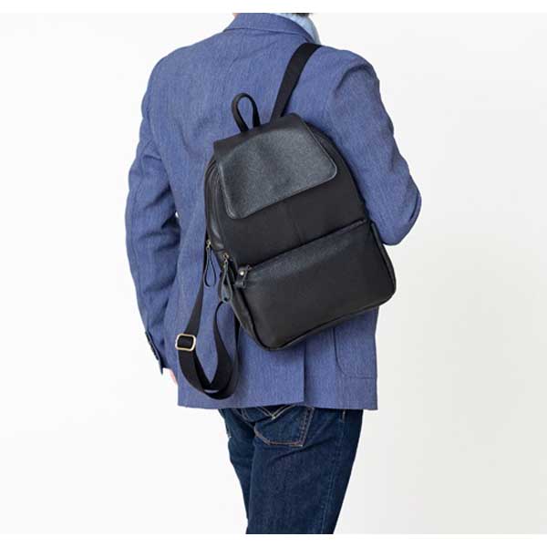 豊岡工房 軽量牛革リュック ブラック