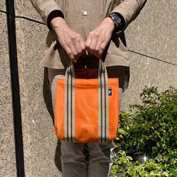 メッシュバッグ　オレンジ